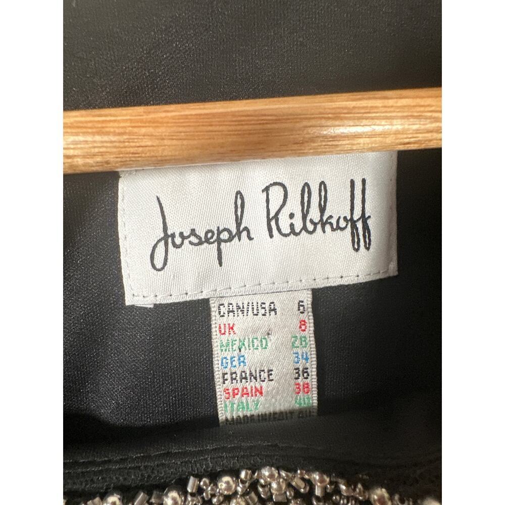 Joseph Ribkoff Beaded Collar Black Shift Dress Womens Size 6 - Picture 9 of 11